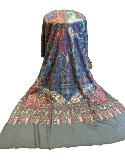 embroidered Pashmina shawl handmade in Kashmir